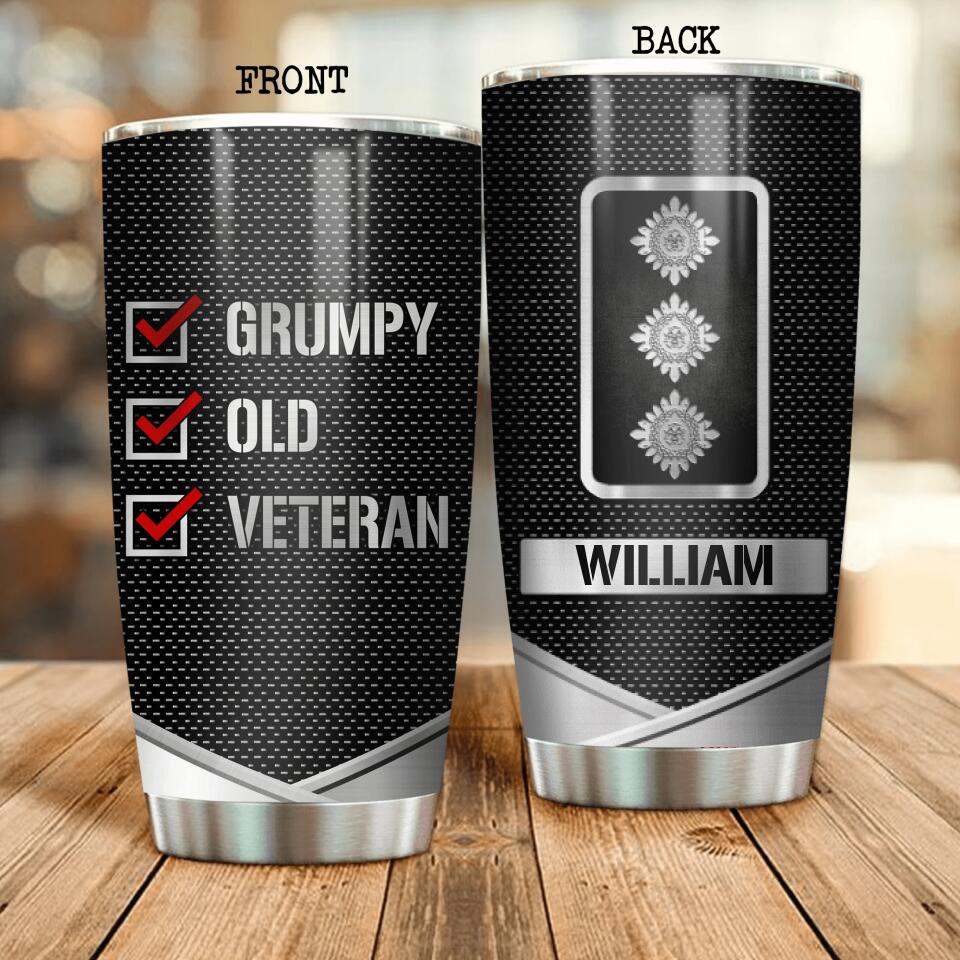 Personalized UK Grumpy Old Veteran Tumbler Printed QTDT2208