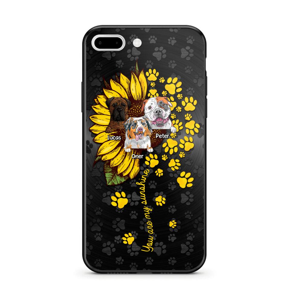 Personalized You are My Sunshine Sunflower Dog Paw Phone Case Printed 22AUG-DT23