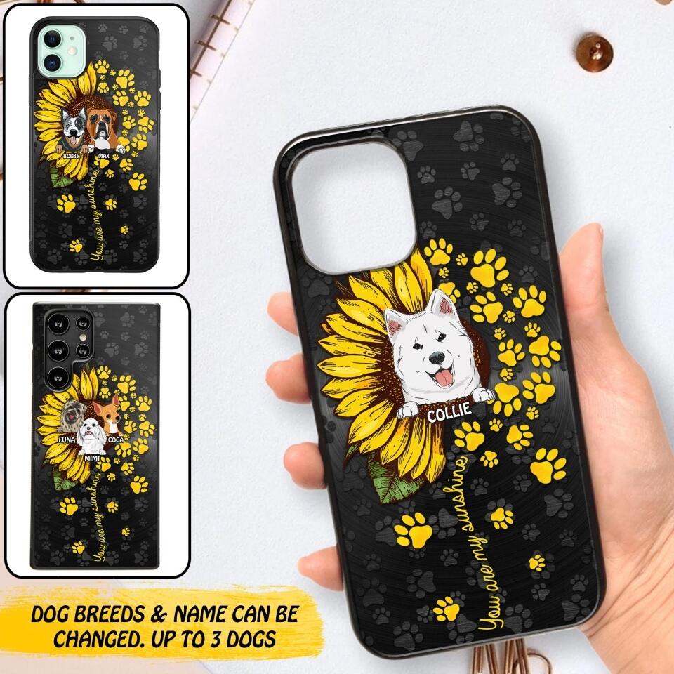 Personalized You are My Sunshine Sunflower Dog Paw Phone Case Printed 22AUG-DT23