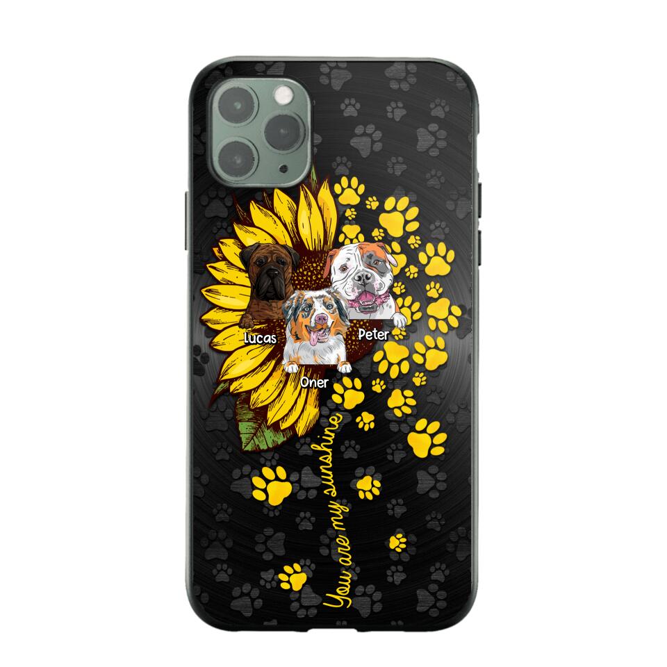 Personalized You are My Sunshine Sunflower Dog Paw Phone Case Printed 22AUG-DT23