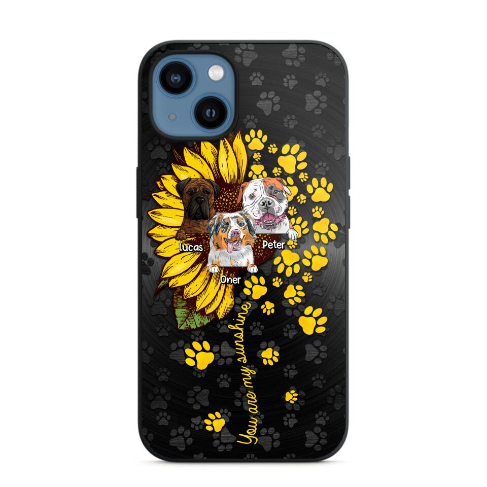 Personalized You are My Sunshine Sunflower Dog Paw Phone Case Printed 22AUG-DT23