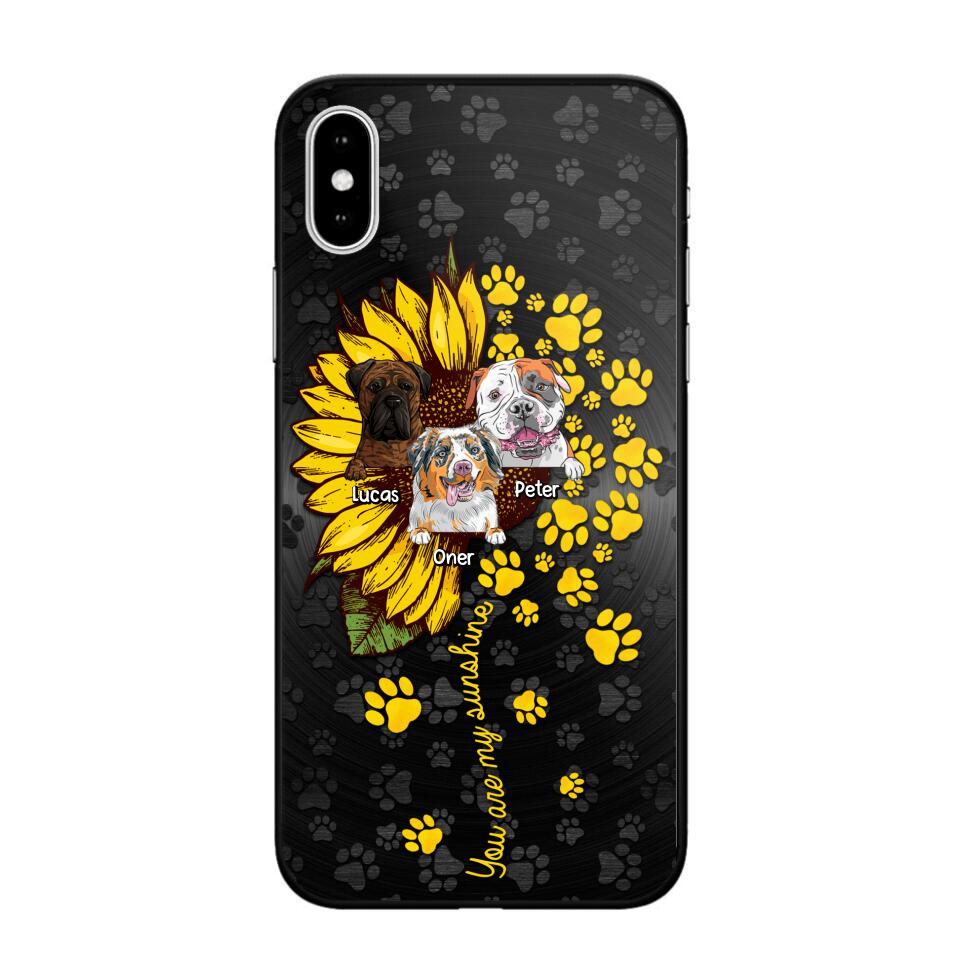 Personalized You are My Sunshine Sunflower Dog Paw Phone Case Printed 22AUG-DT23