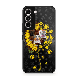 Personalized You are My Sunshine Sunflower Dog Paw Phone Case Printed 22AUG-DT23