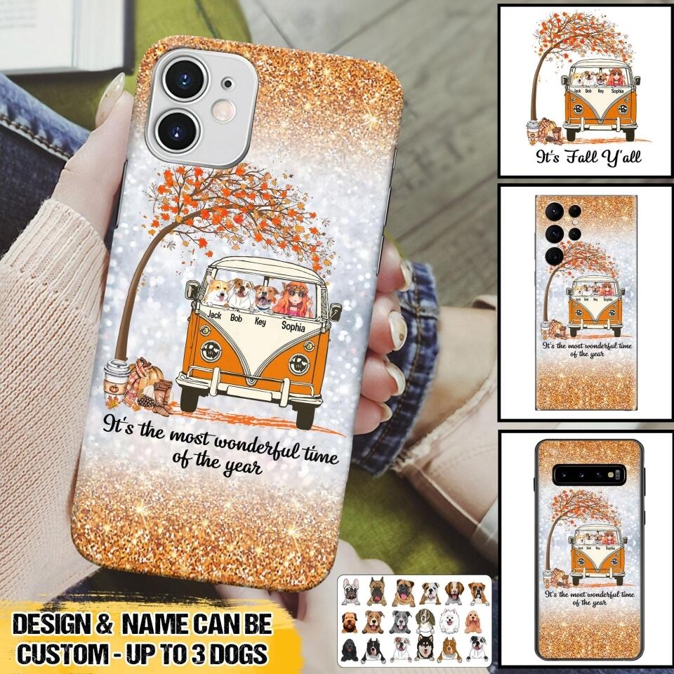 Personalized It's The Most Wonderful Time Of The Year Fall Y'all Dog Phonecase Printed QTVQ2408