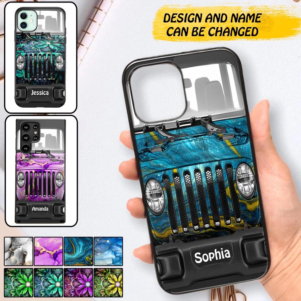 Personalized Jeep Lover Sparkling Phone Case Printed 22AUG-DT23