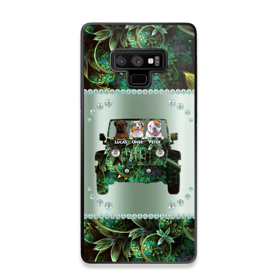 Personalized Jeep Dog Sparkling Phone Case Printed 22AUG-HY24