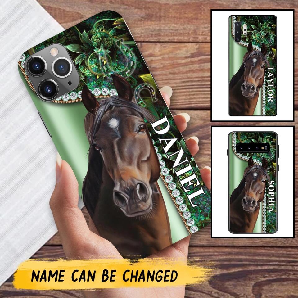 Personalized Horse Lover Sparkling Phone Case Printed 22AUG-HY24