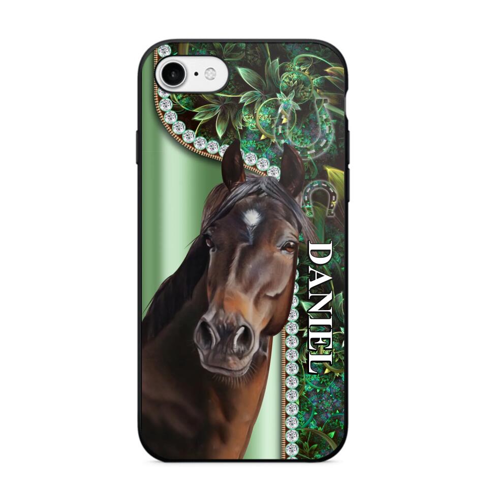 Personalized Horse Lover Sparkling Phone Case Printed 22AUG-HY24