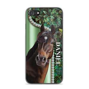 Personalized Horse Lover Sparkling Phone Case Printed 22AUG-HY24