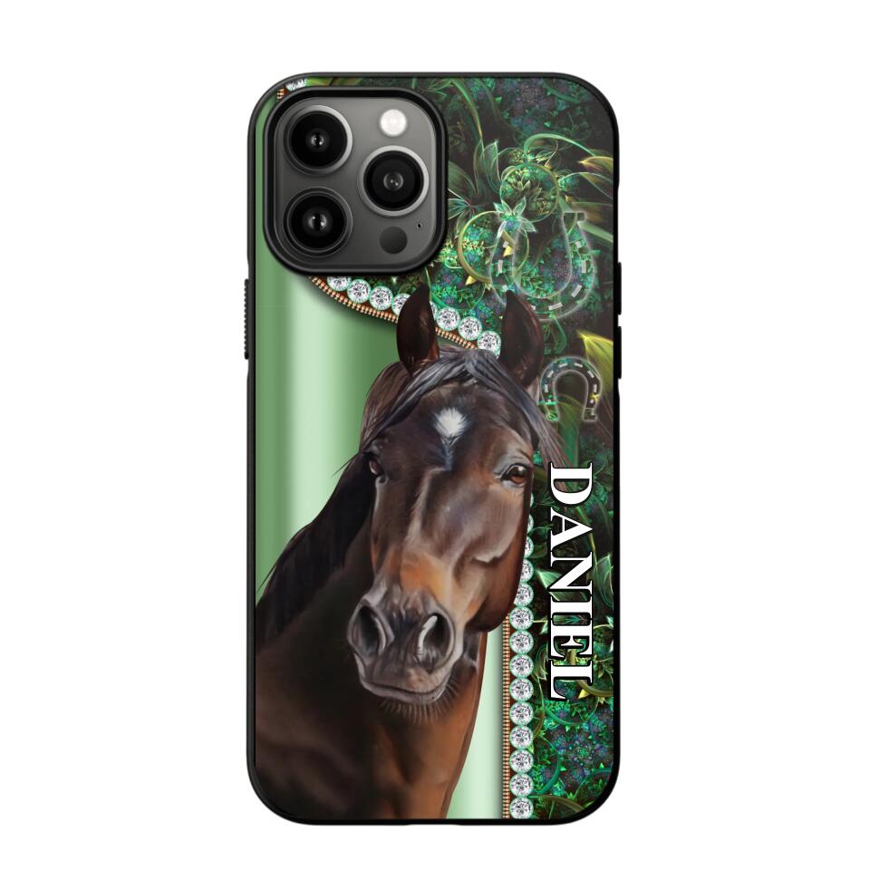 Personalized Horse Lover Sparkling Phone Case Printed 22AUG-HY24