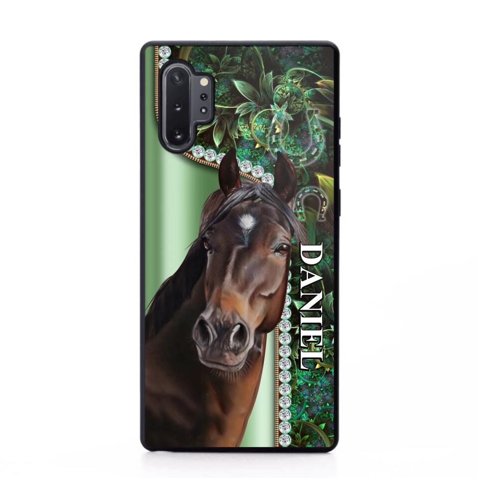 Personalized Horse Lover Sparkling Phone Case Printed 22AUG-HY24