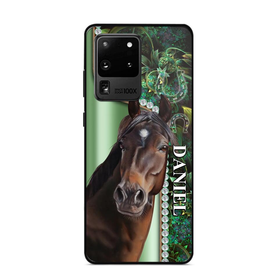 Personalized Horse Lover Sparkling Phone Case Printed 22AUG-HY24