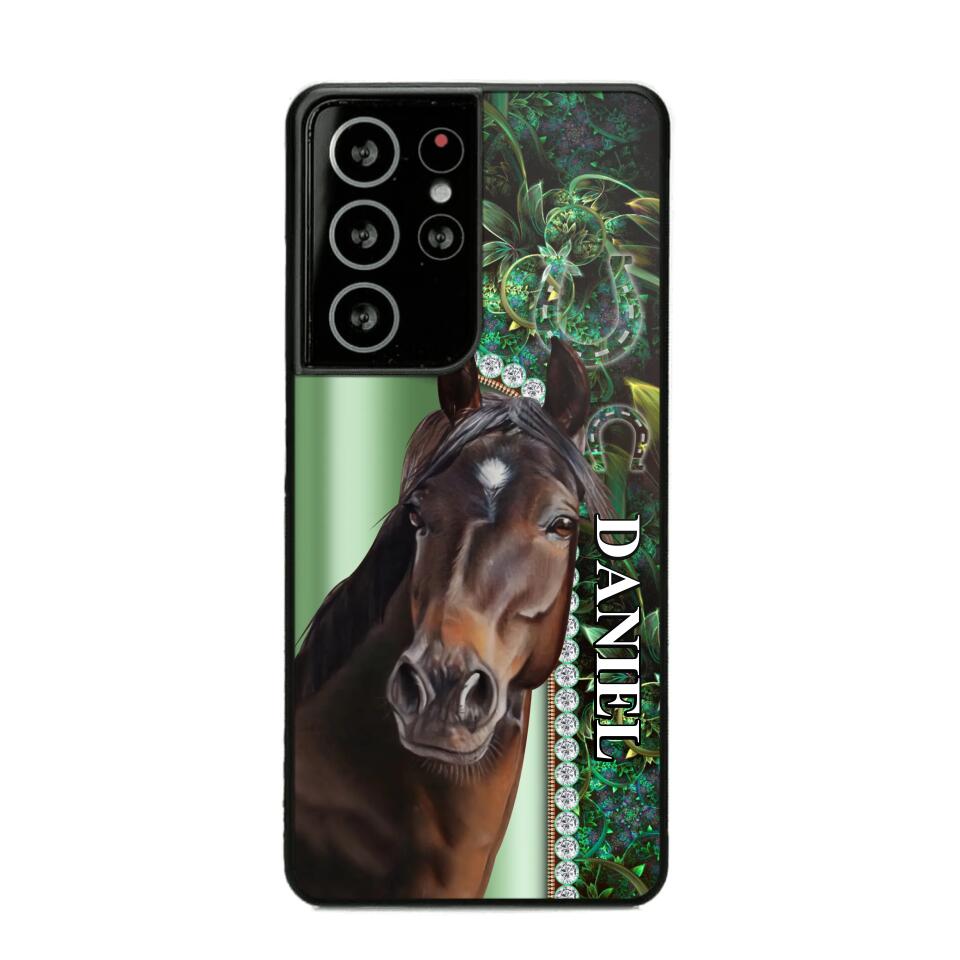 Personalized Horse Lover Sparkling Phone Case Printed 22AUG-HY24