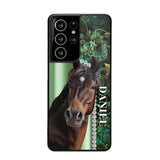 Personalized Horse Lover Sparkling Phone Case Printed 22AUG-HY24