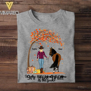 Personalized It's The Most Wonderful Time Of The Year Fall Y'all Horse Lovers Tshirt Printed QTVQ2508