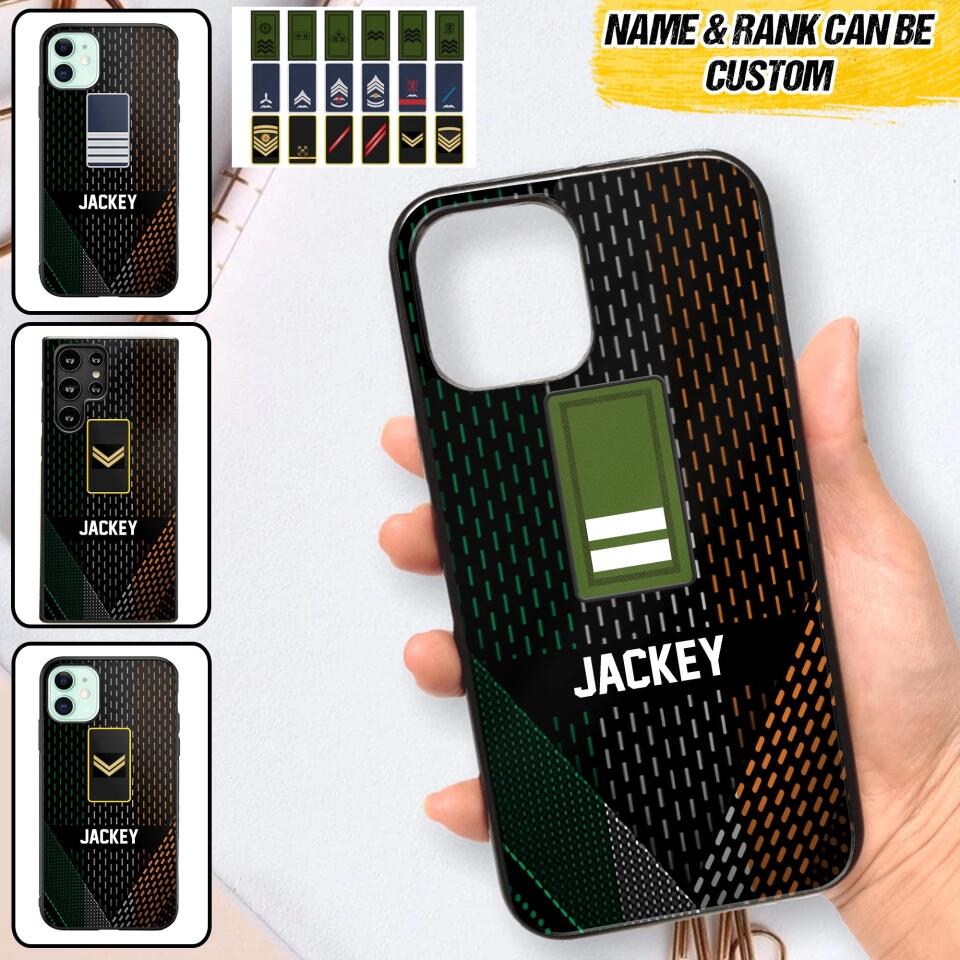 Personalized Irish Veteran/ Solider Rank Phonecase 3D Printed QTVQ2508