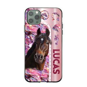 Personalized Horse Lover Sparkling Phone Case Printed 22AUG-MA24