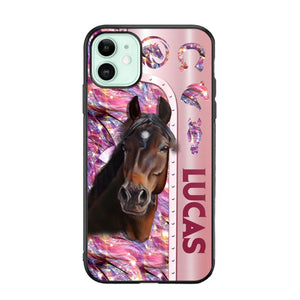 Personalized Horse Lover Sparkling Phone Case Printed 22AUG-MA24