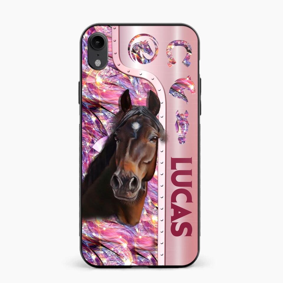 Personalized Horse Lover Sparkling Phone Case Printed 22AUG-MA24