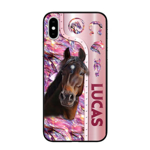 Personalized Horse Lover Sparkling Phone Case Printed 22AUG-MA24