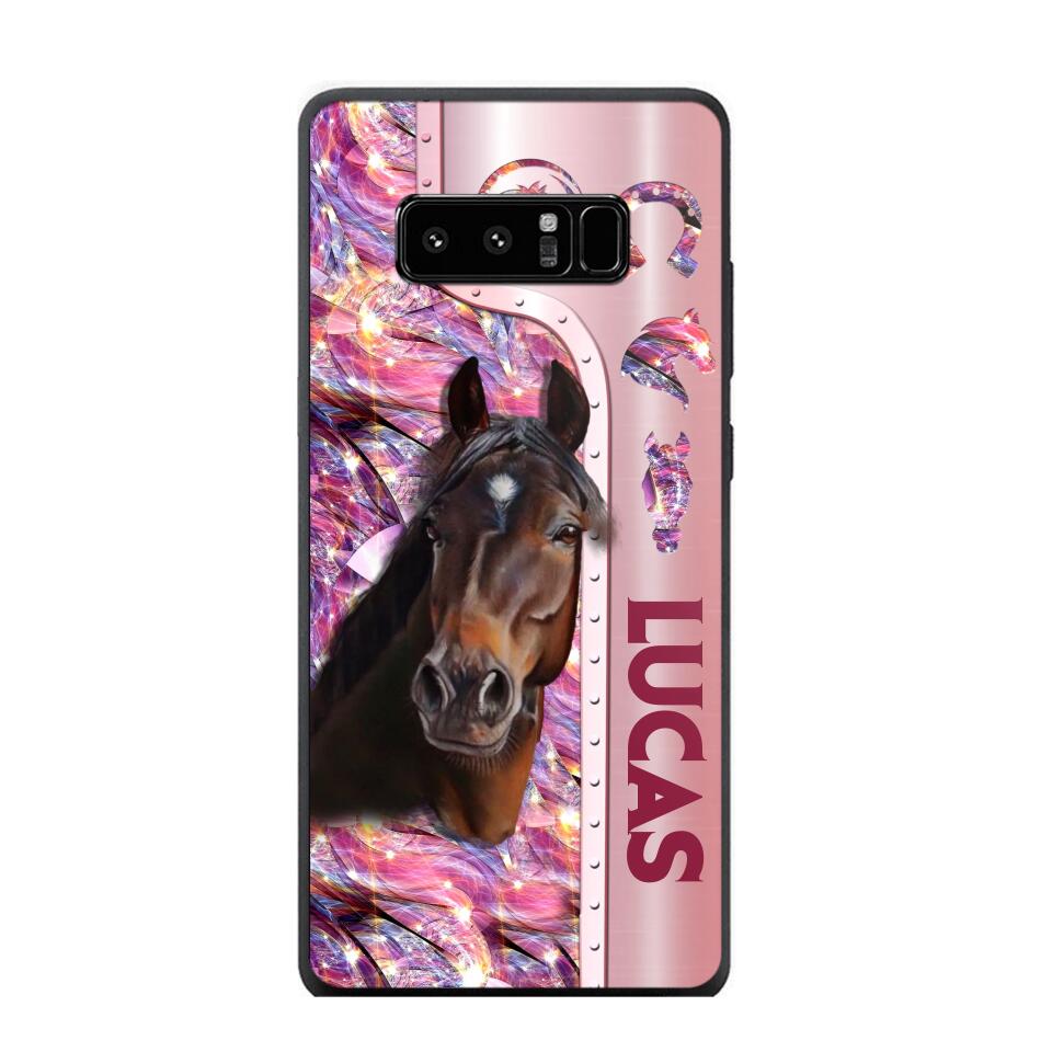 Personalized Horse Lover Sparkling Phone Case Printed 22AUG-MA24