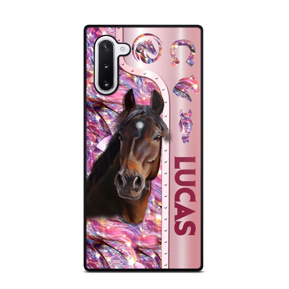 Personalized Horse Lover Sparkling Phone Case Printed 22AUG-MA24