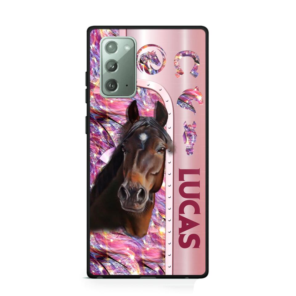 Personalized Horse Lover Sparkling Phone Case Printed 22AUG-MA24