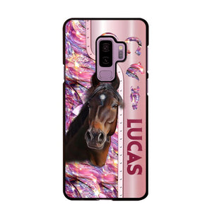 Personalized Horse Lover Sparkling Phone Case Printed 22AUG-MA24