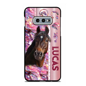 Personalized Horse Lover Sparkling Phone Case Printed 22AUG-MA24