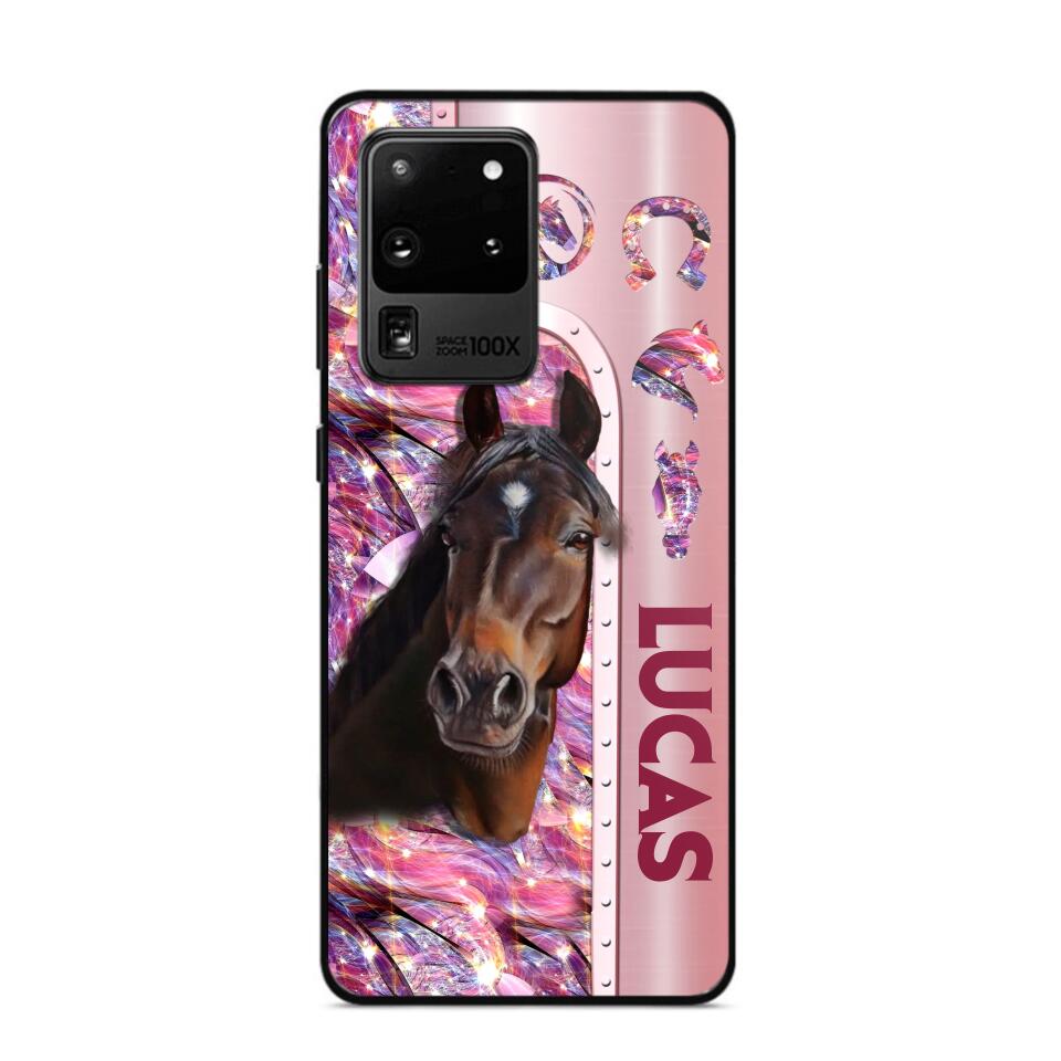 Personalized Horse Lover Sparkling Phone Case Printed 22AUG-MA24