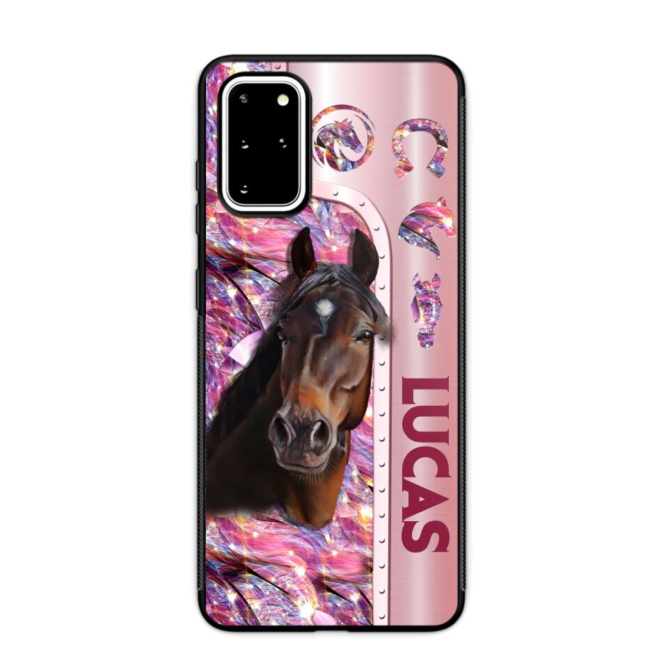 Personalized Horse Lover Sparkling Phone Case Printed 22AUG-MA24