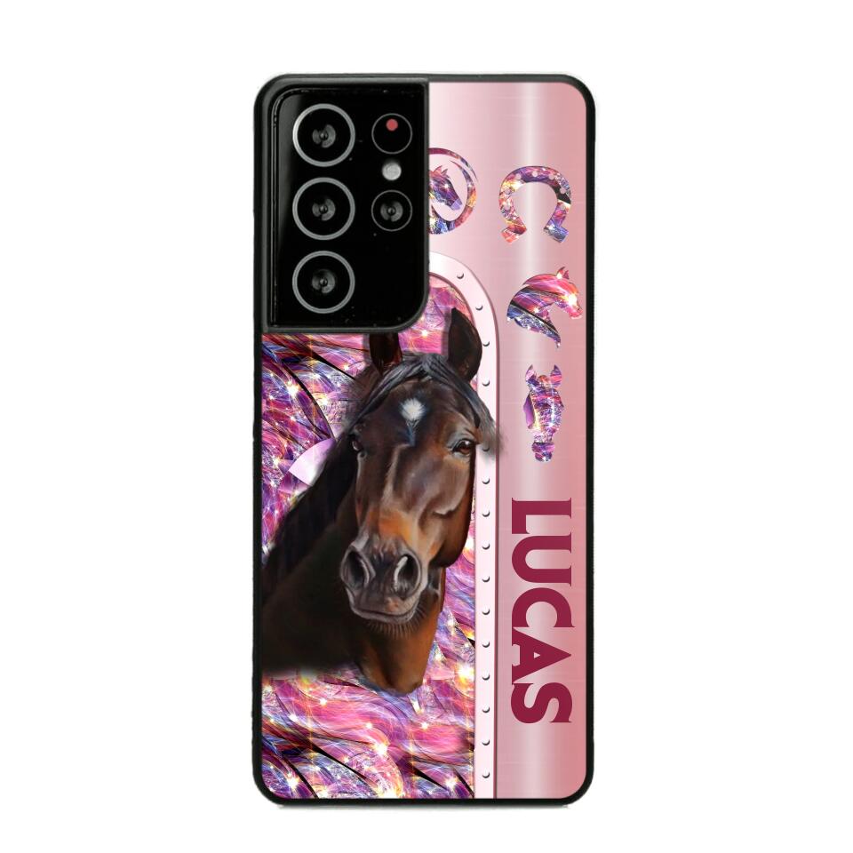 Personalized Horse Lover Sparkling Phone Case Printed 22AUG-MA24