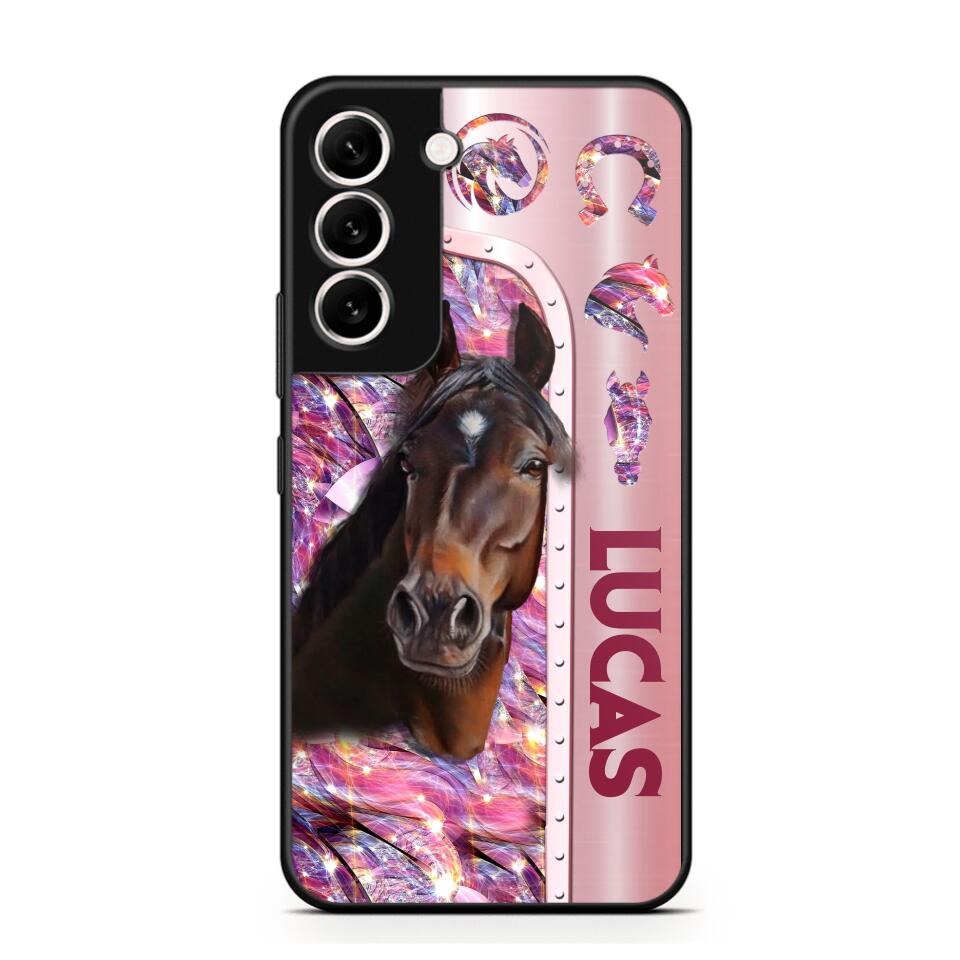 Personalized Horse Lover Sparkling Phone Case Printed 22AUG-MA24