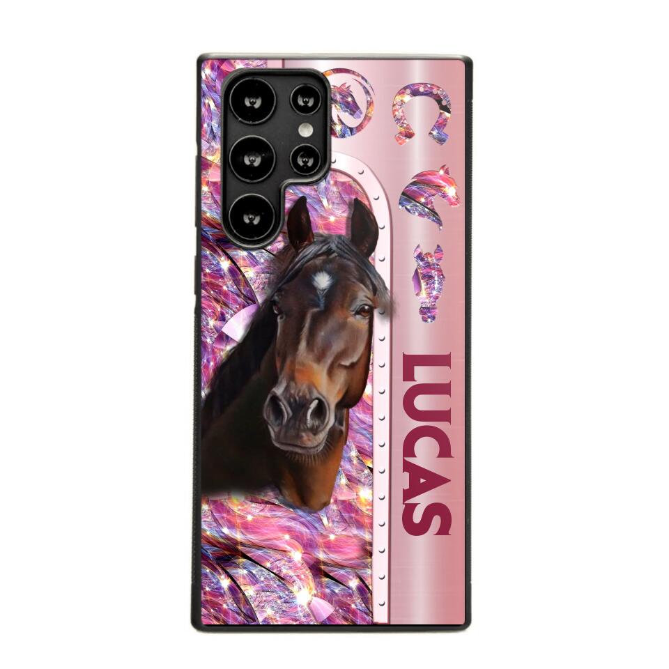 Personalized Horse Lover Sparkling Phone Case Printed 22AUG-MA24