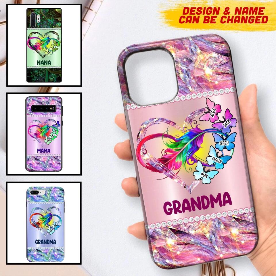 Personalized Grandma & Kid Sparkling  Phonecase 3D Printed NQMA2408