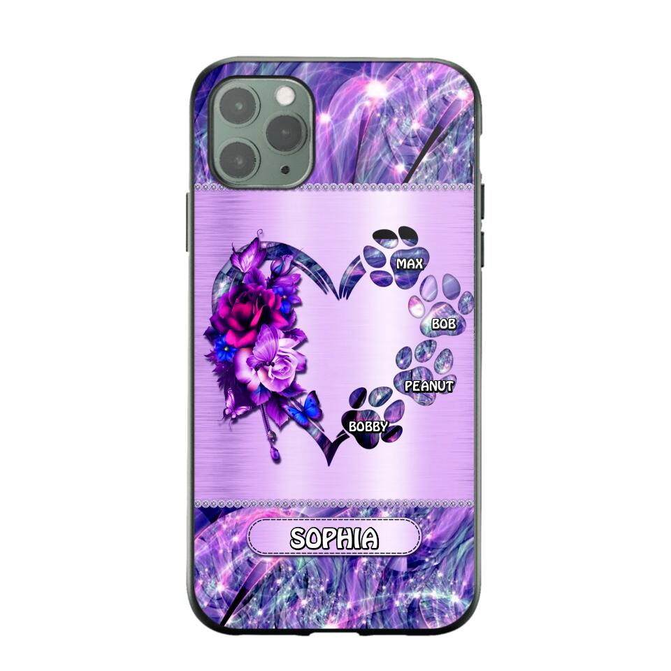 Personalized Heart Dog For Dogs Lover Sparkling Phone Case Printed NQDT2508