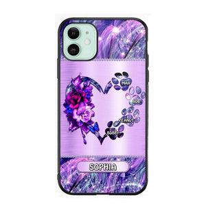 Personalized Heart Dog For Dogs Lover Sparkling Phone Case Printed NQDT2508