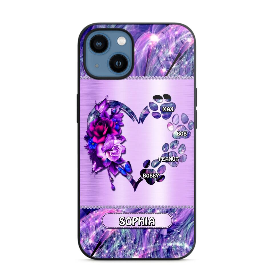 Personalized Heart Dog For Dogs Lover Sparkling Phone Case Printed NQDT2508