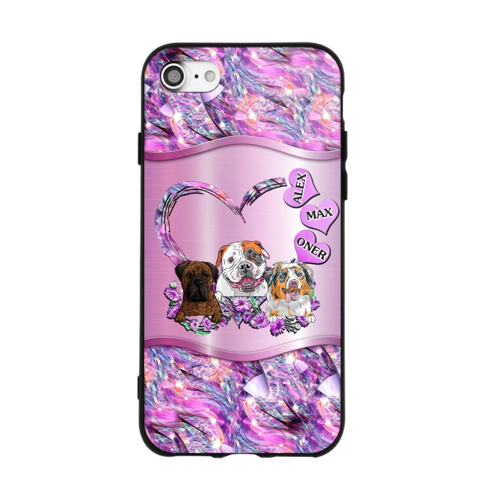 Personalized Dog Lover Sparkling Phone Case Printed 22AUG-MA25