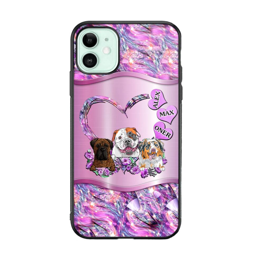 Personalized Dog Lover Sparkling Phone Case Printed 22AUG-MA25