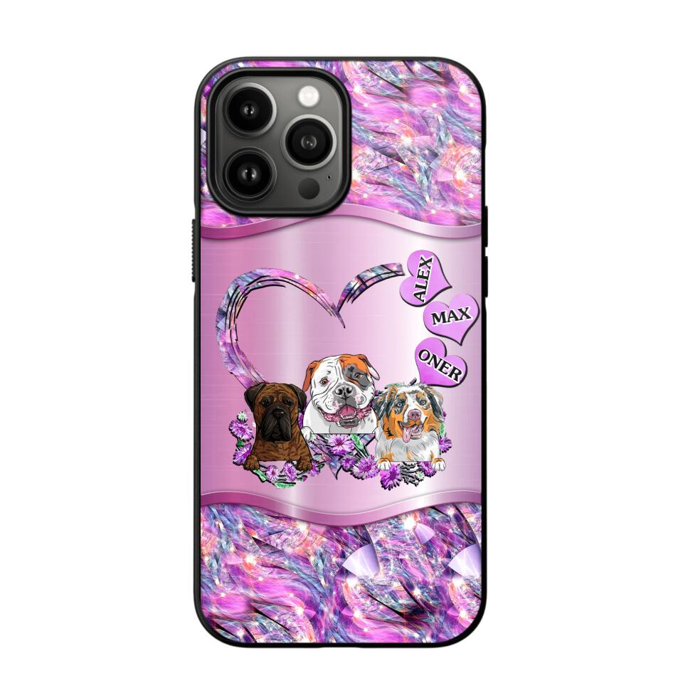 Personalized Dog Lover Sparkling Phone Case Printed 22AUG-MA25