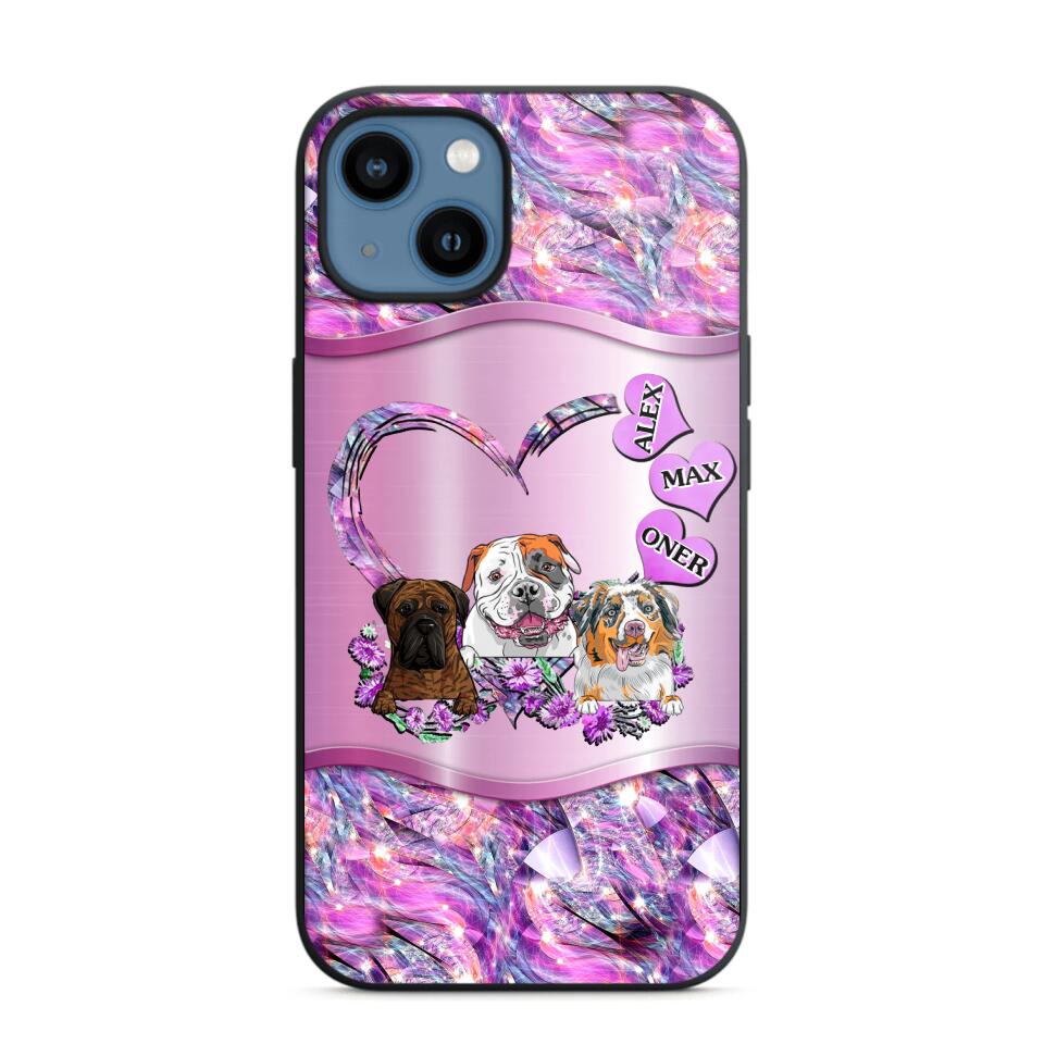 Personalized Dog Lover Sparkling Phone Case Printed 22AUG-MA25