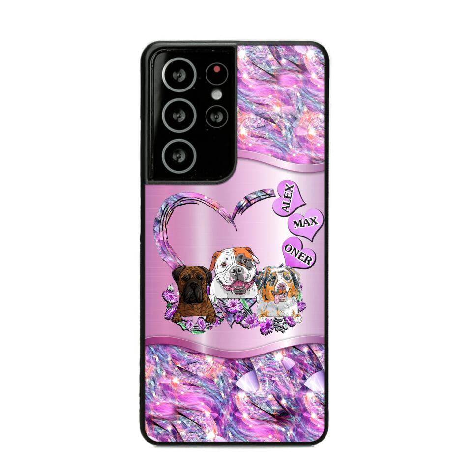 Personalized Dog Lover Sparkling Phone Case Printed 22AUG-MA25