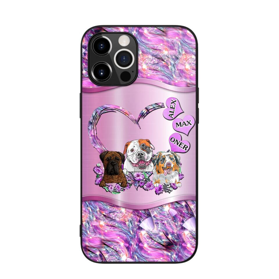 Personalized Dog Lover Sparkling Phone Case Printed 22AUG-MA25