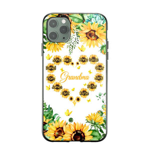 Personalized Grandma Kid Sunflower Phone Case Printed 22AUG-DT25