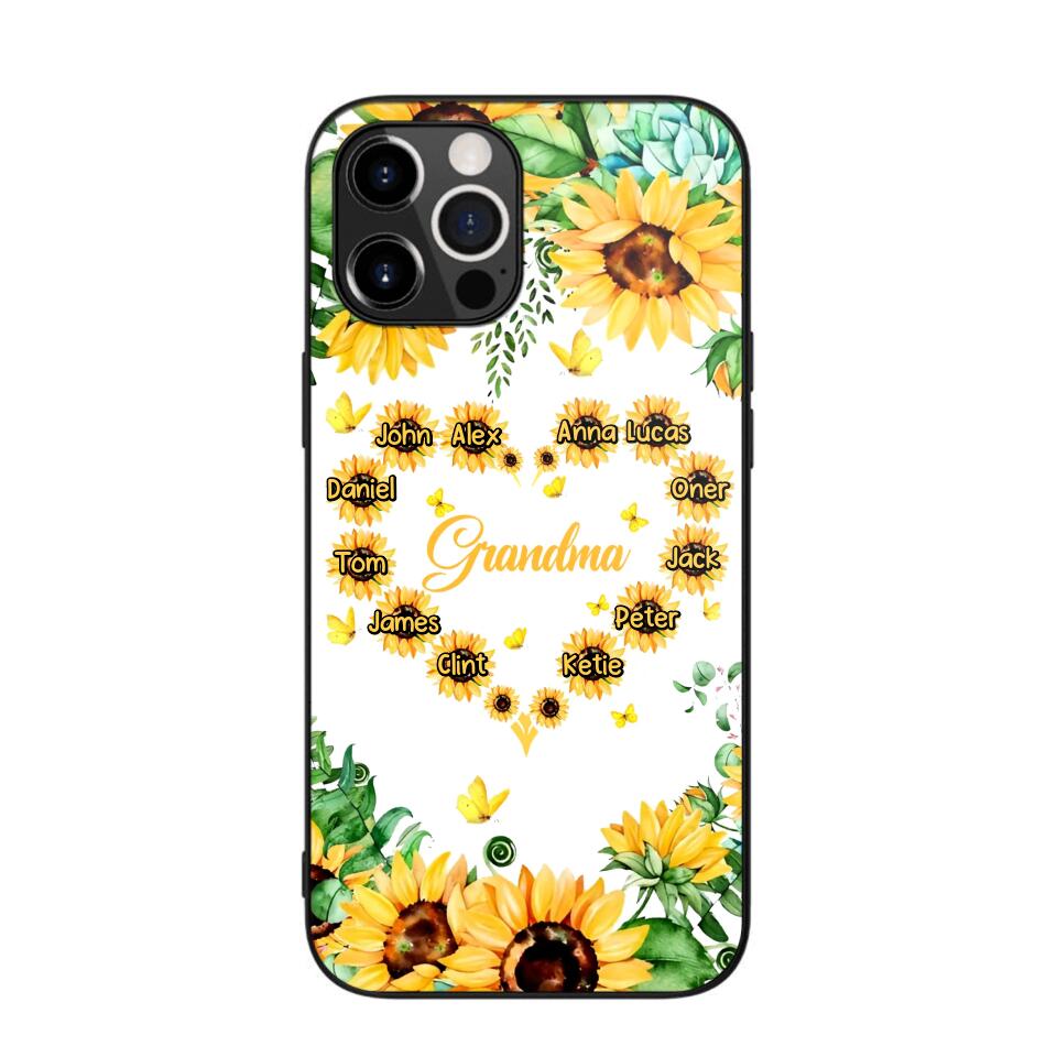 Personalized Grandma Kid Sunflower Phone Case Printed 22AUG-DT25