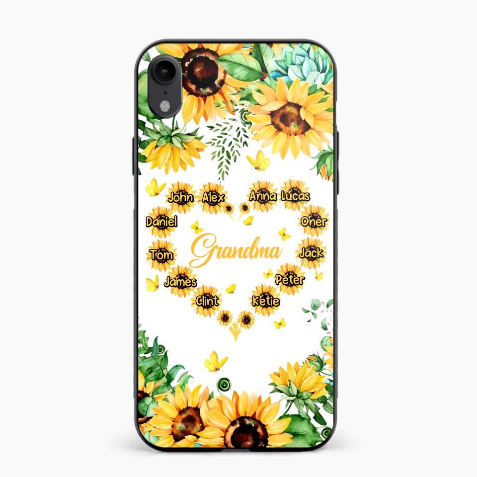 Personalized Grandma Kid Sunflower Phone Case Printed 22AUG-DT25