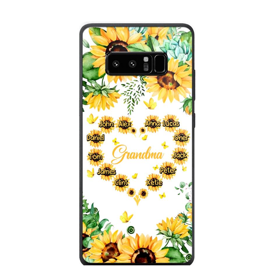 Personalized Grandma Kid Sunflower Phone Case Printed 22AUG-DT25