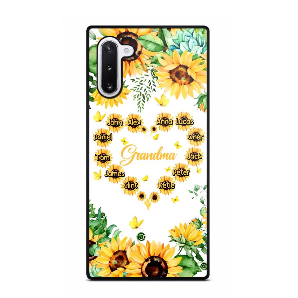 Personalized Grandma Kid Sunflower Phone Case Printed 22AUG-DT25