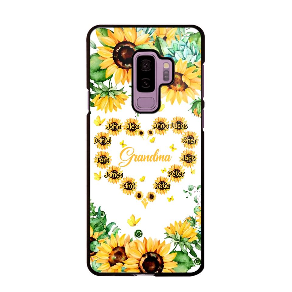 Personalized Grandma Kid Sunflower Phone Case Printed 22AUG-DT25